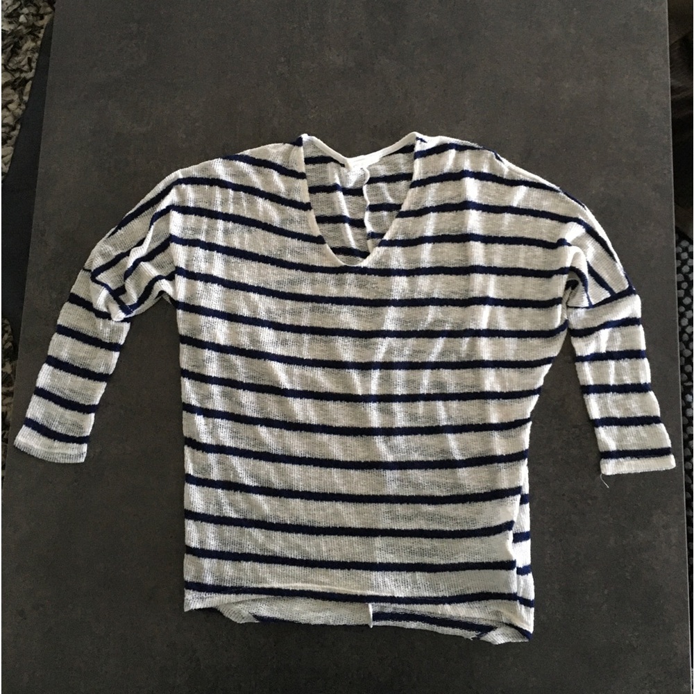 Black and white striped cover up shirt